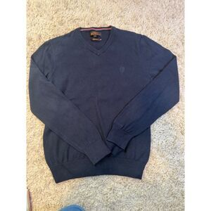 Ben Sherman navy v‑neck sweater size S signature preppy golfcore